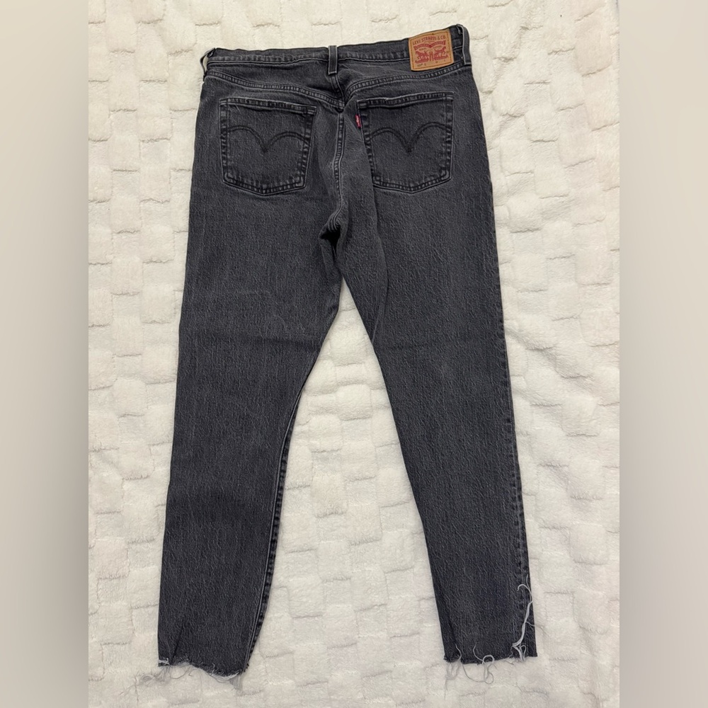 Levi’s 501 S High Rise Gray Denim Skinny Jeans - Size W32 L30 - Picture 2 of 6